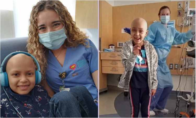 Niña de 6 años con cáncer se vuelve viral bailando con su enfermera en el hospital