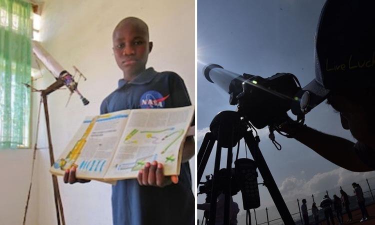 El niño de Senegal que fabricó un telescopio con latas, cajas, alambres y mucho amor