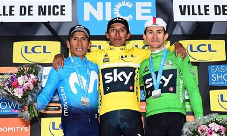 En la bienvenida de Egan Bernal, el campeón del Tour de Francia elogió a Nairo Quintana