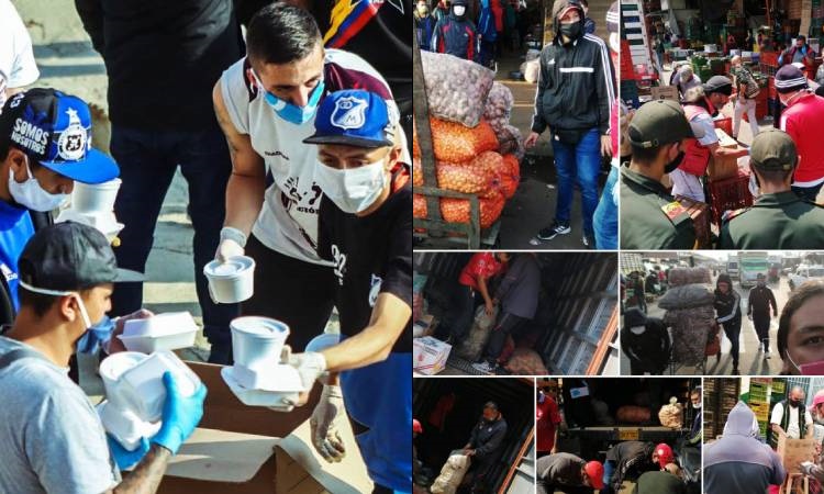 Barras de fútbol colombiano donan alimentos para los más necesitados, ¡más que hinchas!