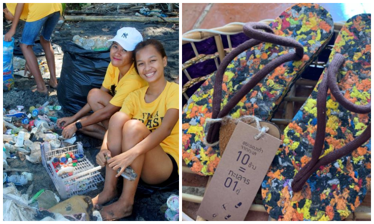 Hacen zapatos nuevos a partir de desechos y basura que recolectan en el mar