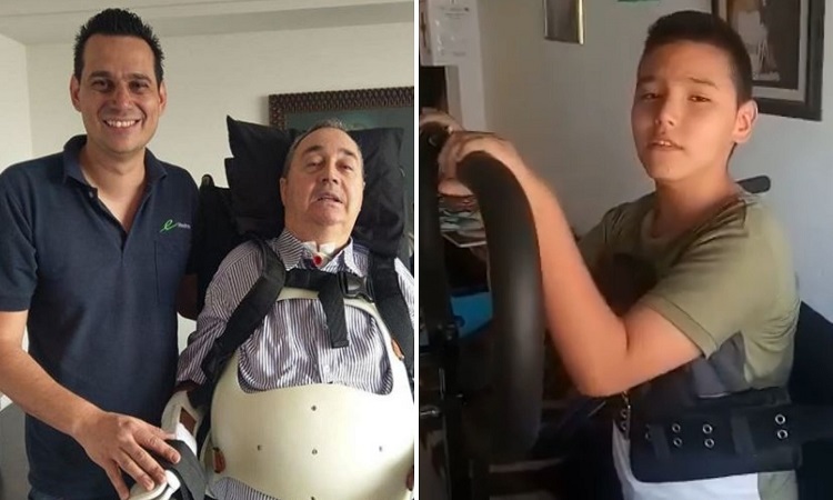 Freddy Luna ayudó a que Samuel Vega caminara gracias a una silla elíptica adaptada