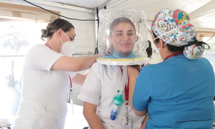 Así son los cascos que Bogotá adquirió para evitar intubación a pacientes de COVID-19