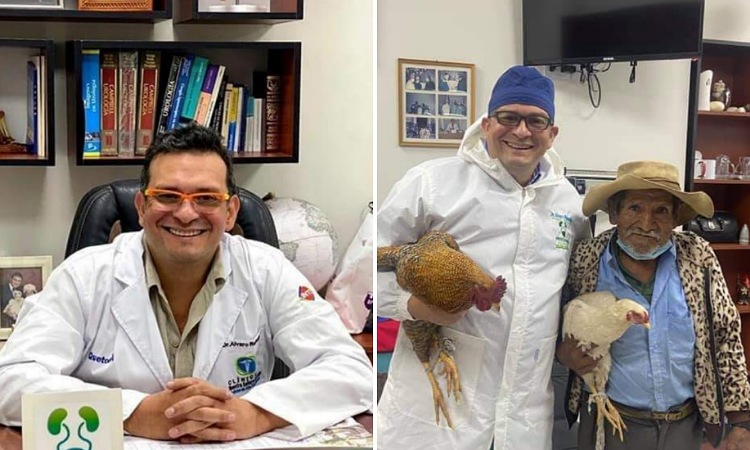 Abuelo regala dos gallinas al médico que lo operó de la próstata ¡Noble gesto!