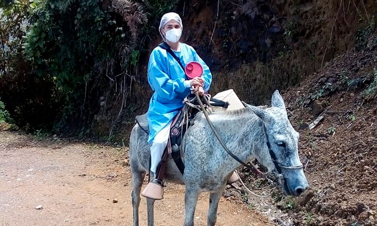 Blanca Zuluaga, la enfermera que recorre las veredas para vacunar a campesinos