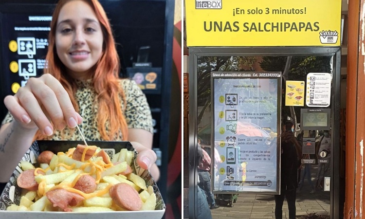 Emprendedores en Medellín crean la primera máquina dispensadora de salchipapas del país