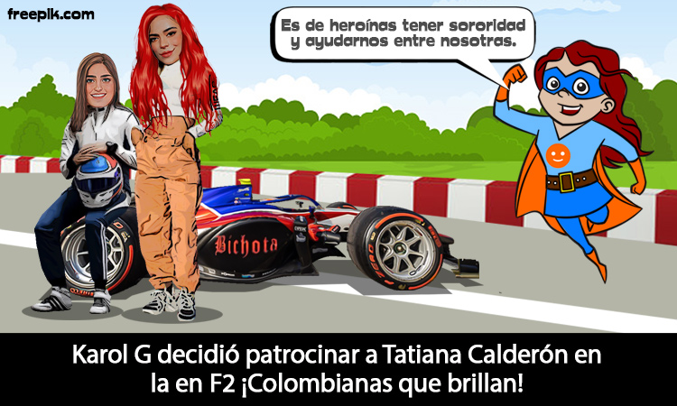 Karol G patrocina a la piloto Tatiana Calderón en la F2