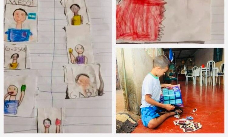 Niño de 8 años dibujó su propio álbum del Mundial de Catar 2022