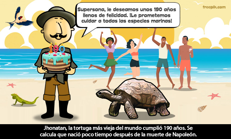"Jonathan" la tortuga más vieja de la historia cumplió 190 años