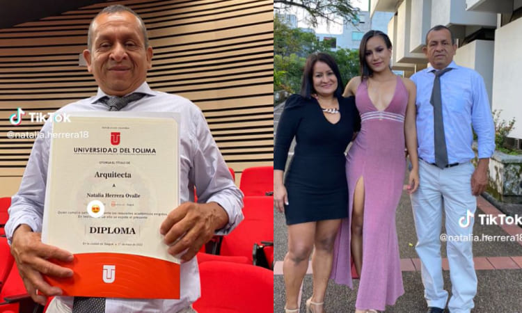 Joven se graduó de arquitecta gracias al duro trabajo de su papá, maestro de obra