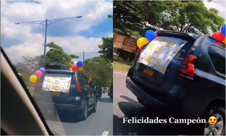 Niño venció el cáncer en Medellín y lo celebró con hermosa caravana
