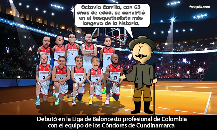 Equipo profesional de baloncesto en Colombia hizo debutar a un jugador de 63 años