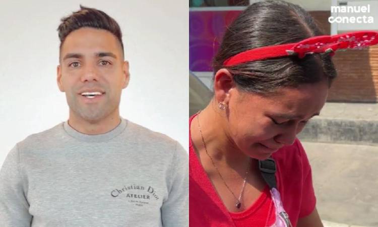 Falcao hizo un conmovedor gesto con joven vendedora ambulante en Colombia