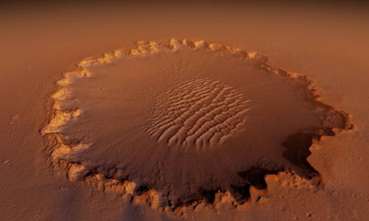 Encuentran en Marte una gran reserva de agua