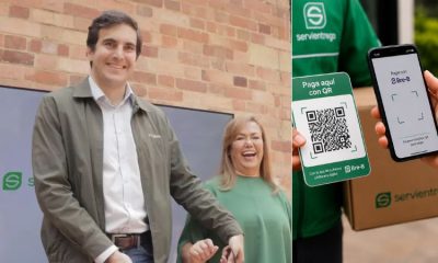 Representantes de Servientrega y Cobre presentan la alianza para implementar pagos contra entrega con códigos QR interoperables mediante Bre-B en Colombia.
