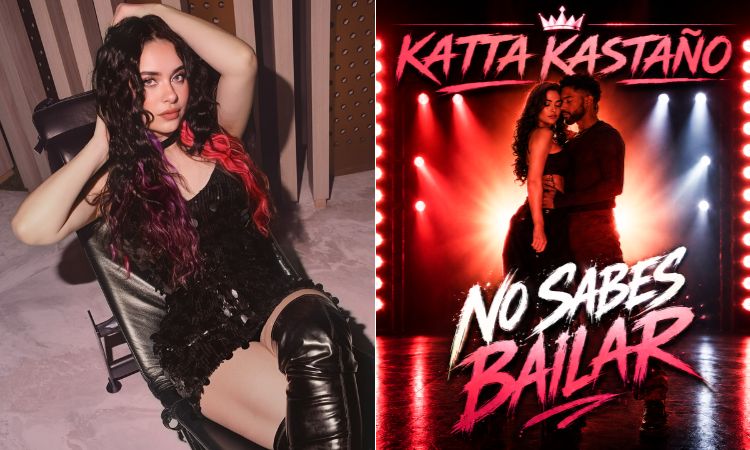 La artista ibaguereña Katta Kastaño junto a la portada oficial de su sencillo No Sabes Bailar, disponible en plataformas digitales y YouTube.